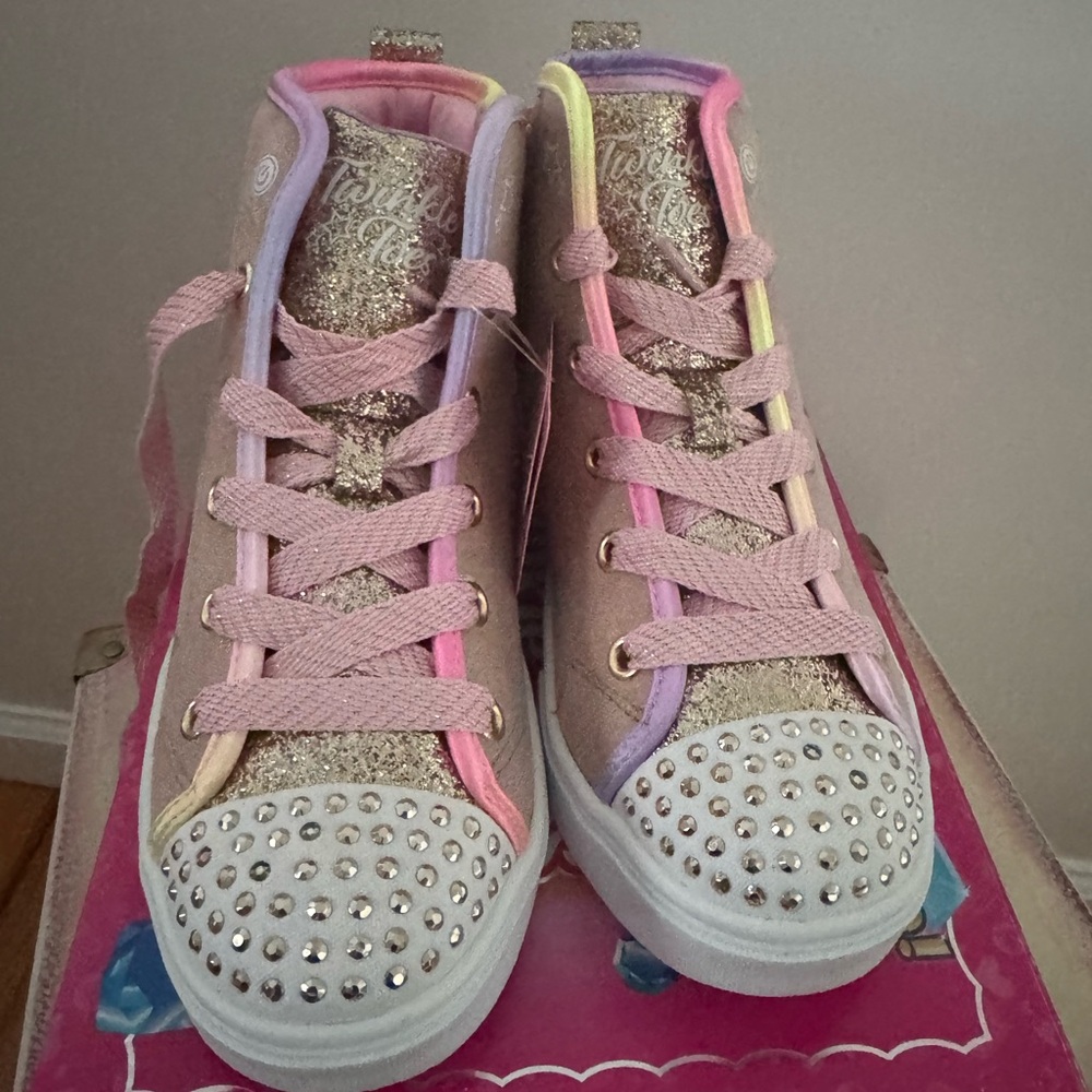 Skechers Twinkle Toes Kids Shoes - Pink - Picture 4 of 8